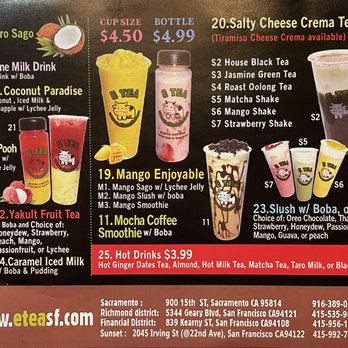 E Tea - Menu 7-4-2021 - Bubble Tea Near Me - San Francisco, California E Tea - Menu 7-4-2021 - Bubble Tea Near Me - San Francisco, California