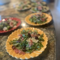 Arugula, fennel, and mint salad with prosciutto and shaved Parmesan