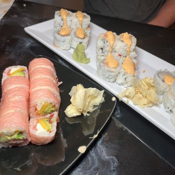 Oppa Sushi - Pink Lady Maki and Spicy Roll Combo (spicy tuna, spicy salmon, spicy yellowtail) - Sushi Bars Near Me - Boston, Massachusetts