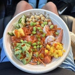 Salmon & shrimp poke bowl