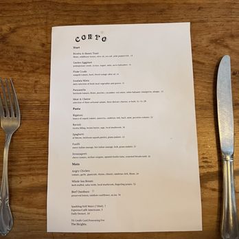 Corto - Menu - Italian Near Me - Jersey City, New Jersey