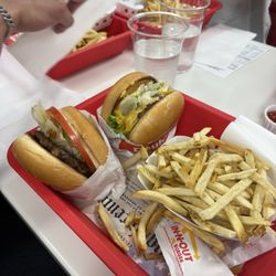 In-N-Out Burger - Hamburger (bottom), french fries