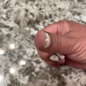 Queen Bee Nails & Spa - What a joke!  They did a Horrible job! I will NEVER ago back again! These are my nails just freshly filled and polished! - Nail Salons Near Me - Fresno, California