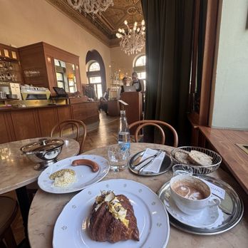 Café Louvre - Egg croissant with black truffles and Frankfurts (comes as 3) - Cafes Near Me - Prague, Puerto Rico