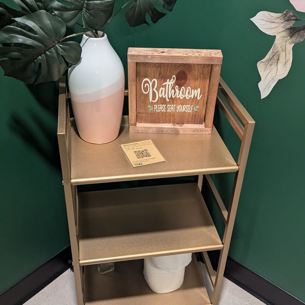 Spruced Studio - Cute decor carries into the restroom as well - Art Classes Near Me - Grand Rapids, Michigan Spruced Studio - Cute decor carries into the restroom as well - Art Classes Near Me - Grand Rapids, Michigan