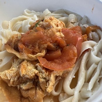 Noodle St - Egg with Tomato Over Knife Cut Noodles - Noodles Near Me - Pasadena, California