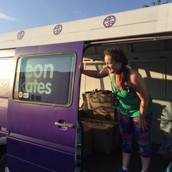Neon Skates - The awesome owner of Neon Skates closing out the Roller Derby season with a smile!