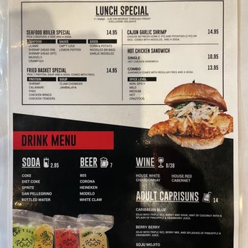 Cap't Loui - Back side of menu - lunch specials (Mon-Fri) and drinks - Seafood Near Me - Cupertino, California Cap't Loui - Back side of menu - lunch specials (Mon-Fri) and drinks - Seafood Near Me - Cupertino, California