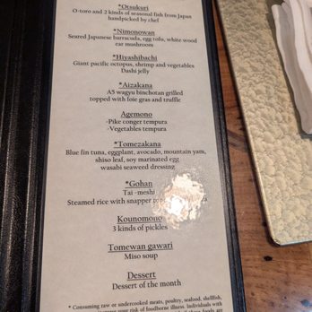Kaiseki Yuzu - Menu - Japanese Near Me - Las Vegas, Nevada