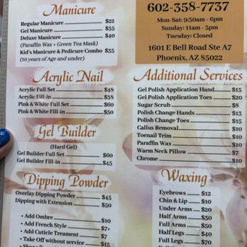 Lana's Nails & Spa - Menu - Nail Salons Near Me - Phoenix, Arizona