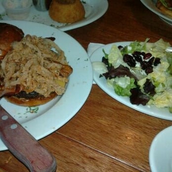 Eureka! - Cowboy burger w/ house side salad - American Near Me - Fresno, California