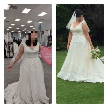 Designer Touch Group - Left picture is before & right picture shows after Tran. So many compliments on my dress! - Bridal Near Me