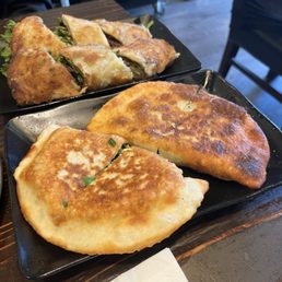 Chive pocket - pretty good. Menu mentions shrimp in the dish name but no shrimp to be found Chive pocket - pretty good. Menu mentions shrimp in the dish name but no shrimp to be found