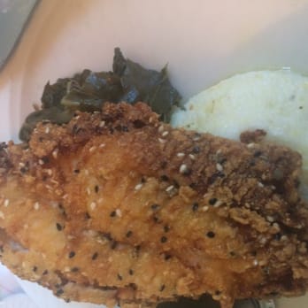 Georgia Brown's - Fried catfish with collard greens and creamy grits - Southern Near Me - Washington, DC, District of Columbia Georgia Brown's - Fried catfish with collard greens and creamy grits - Southern Near Me - Washington, DC, District of Columbia