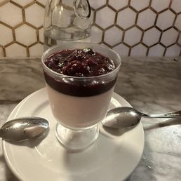 Panna cotta with berry compote.  Amazing!!!