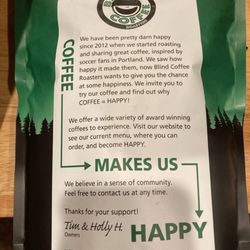 Blind Coffee Roasters - No roast date