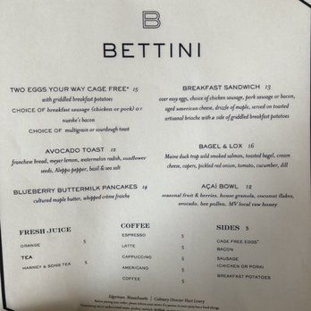 Bettini Restaurant - Menu - New American Near Me - Edgartown, Massachusetts Bettini Restaurant - Menu - New American Near Me - Edgartown, Massachusetts