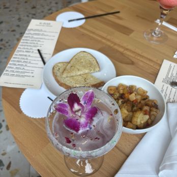 Karam Brunch House - Lavender mocktails, bread, seasoned potatoes - Breakfast & Brunch Near Me - Dearborn, Michigan Karam Brunch House - Lavender mocktails, bread, seasoned potatoes - Breakfast & Brunch Near Me - Dearborn, Michigan
