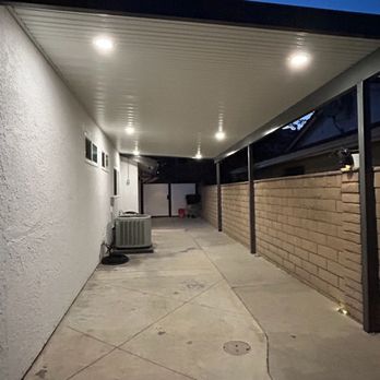 Tiger Patio - The lights are bright and with the dimmer we can adjust the mood. We chose the colors to match the house perfectly. - Patio Coverings Near Me - Chino Hills, California Tiger Patio - The lights are bright and with the dimmer we can adjust the mood. We chose the colors to match the house perfectly. - Patio Coverings Near Me - Chino Hills, California