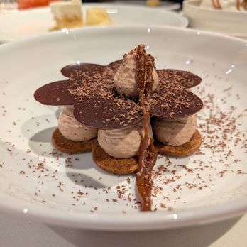 THE CHASTAIN - Chocolate & Coffee dessert. $16. Chocolate cremeux, coffee sable, chocolate coffee whipped ganache. - Diners Near Me - Atlanta, Georgia THE CHASTAIN - Chocolate & Coffee dessert. $16. Chocolate cremeux, coffee sable, chocolate coffee whipped ganache. - Diners Near Me - Atlanta, Georgia