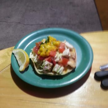 Coconuts Fish Cafe - One of the two fish tacos that comes with a fish taco order - Seafood Near Me - Kihei, Hawaii Coconuts Fish Cafe - One of the two fish tacos that comes with a fish taco order - Seafood Near Me - Kihei, Hawaii