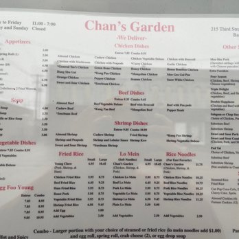 Chan's Garden - Menu - Chinese Near Me - Bay City, Michigan Chan's Garden - Menu - Chinese Near Me - Bay City, Michigan