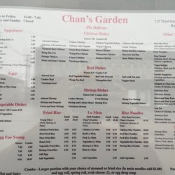 Chan's Garden - Menu