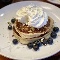 Lemon Blueberry Goat Cheese Pancakes
