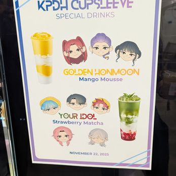 DOL Coffee House - Kpop Demon Hunter cup sleeve pop up! - Coffee & Tea Near Me - Gardena, California DOL Coffee House - Kpop Demon Hunter cup sleeve pop up! - Coffee & Tea Near Me - Gardena, California