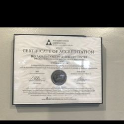 Bay Area Endoscopy and Surgery Center - Certificate of accreditation