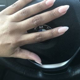 Fresh set today-Almond shaped with clear gel. I wanted a natural look :)