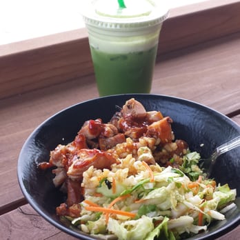 Fresh Fire Grill - Teriyaki Fire Bowl with brown rice and Asian Slaw with a delicious fresh green juice. So good! - Asian Fusion Near Me - Palo Cedro, California Fresh Fire Grill - Teriyaki Fire Bowl with brown rice and Asian Slaw with a delicious fresh green juice. So good! - Asian Fusion Near Me - Palo Cedro, California
