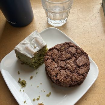 Walnut Street Coffee - Half eaten matcha almond tea cake and gluten raspberry whoopie pie thingy. - Coffee & Tea Near Me - Edmonds, Washington Walnut Street Coffee - Half eaten matcha almond tea cake and gluten raspberry whoopie pie thingy. - Coffee & Tea Near Me - Edmonds, Washington