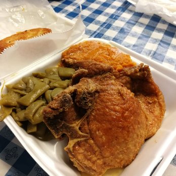 Poe Boy - Pork chop! + a side of green beans and sweet potato A must try - Soul Food Near Me - Nashville, Tennessee Poe Boy - Pork chop! + a side of green beans and sweet potato A must try - Soul Food Near Me - Nashville, Tennessee