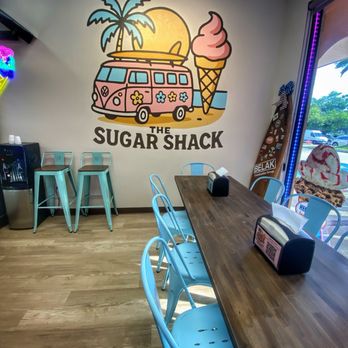 The Sugar Shack - Some seating inside entrance on right - Ice Cream & Frozen Yogurt Near Me - Seminole, Florida
