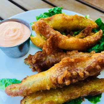 Slanted Tree Kitchen & Taproom - Beer batter fried pickles - Burgers Near Me - Fairfield, California