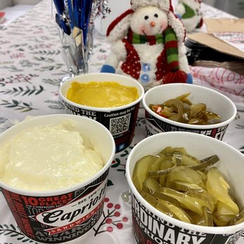Capriotti's Sandwich Shop - 12.11.20 served with side of pickles, pepper relish, Mayo and mustard - Sandwiches Near Me - Granite Bay, California Capriotti's Sandwich Shop - 12.11.20 served with side of pickles, pepper relish, Mayo and mustard - Sandwiches Near Me - Granite Bay, California
