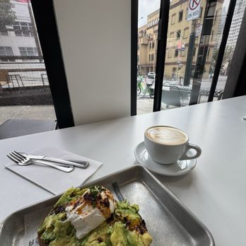 Reveille Coffee - Avocado toast and latte with oat milk - Breakfast & Brunch Near Me - San Francisco, California Reveille Coffee - Avocado toast and latte with oat milk - Breakfast & Brunch Near Me - San Francisco, California