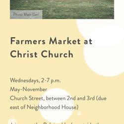 Farmers Market at Christ Church - More on logistics...