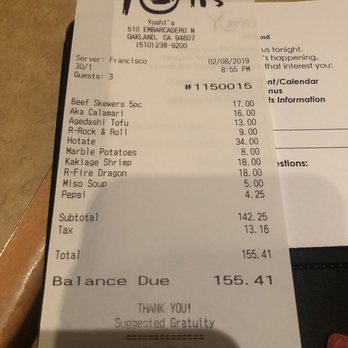 Yoshi's - Three apps, three entrees, table for three $155 - Jazz & Blues Near Me - Oakland, California Yoshi's - Three apps, three entrees, table for three $155 - Jazz & Blues Near Me - Oakland, California