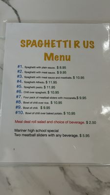 Menu photo 2 Spaghetti R Us Everett, WA