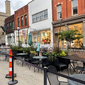 Frita Batidos - Cute exterior with outdoor seating - Cuban Near Me - Ann Arbor, Michigan