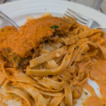 Joe's Italian Restaurant - Eggplant with fettuccine in pink sauce - Italian Near Me - Minot, North Dakota
