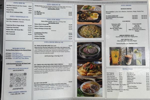 Menu photo 2 Justa Pho Unique & Authentic Sugar Land, TX