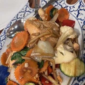 Thai Pan Cuisine - Spicy Basil Salmon - Thai Near Me - Encinitas, California