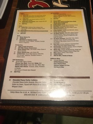 Menu photo 2 Oaklyn Manor Bar & Grill Oaklyn, NJ