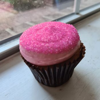 Smallcakes - Spring - Side pink vanilla cupcake - Cupcakes Near Me - Spring, Texas