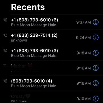 Blue Moon Massage Hale - The 30 calls I made to them - Reflexology Near Me - Lahaina, Hawaii