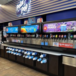 a soda dispenser in a store