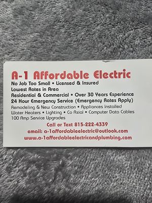 A-1 Affordable Electric & Plumbing Logo